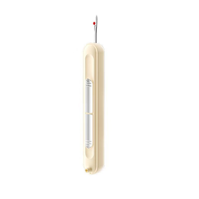 2 in 1 Needle Threader with Seam Ripper Tool for Sewing Crafting Cross Stitch Handmade Embroidery and Quilting Accessories: light yellow