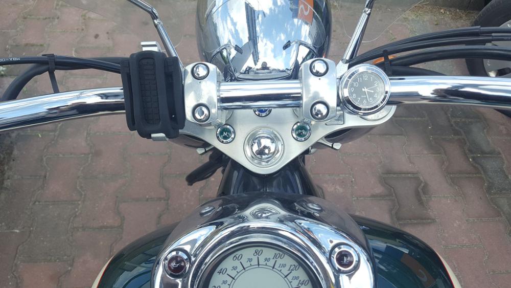 Gt-motor motorcykel front krom vandtæt 7/8 " 22mm styr monteret temp termometer ur urinstrumenter til de fleste modeller