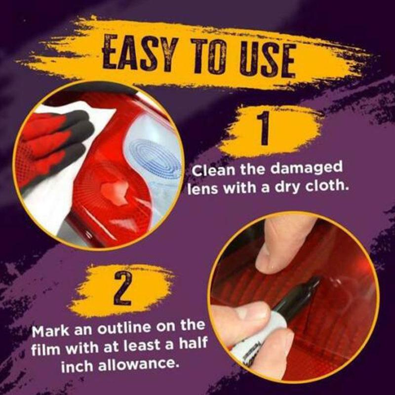 Car lens repair kit car tail light repair film high strength red lens film stickers car