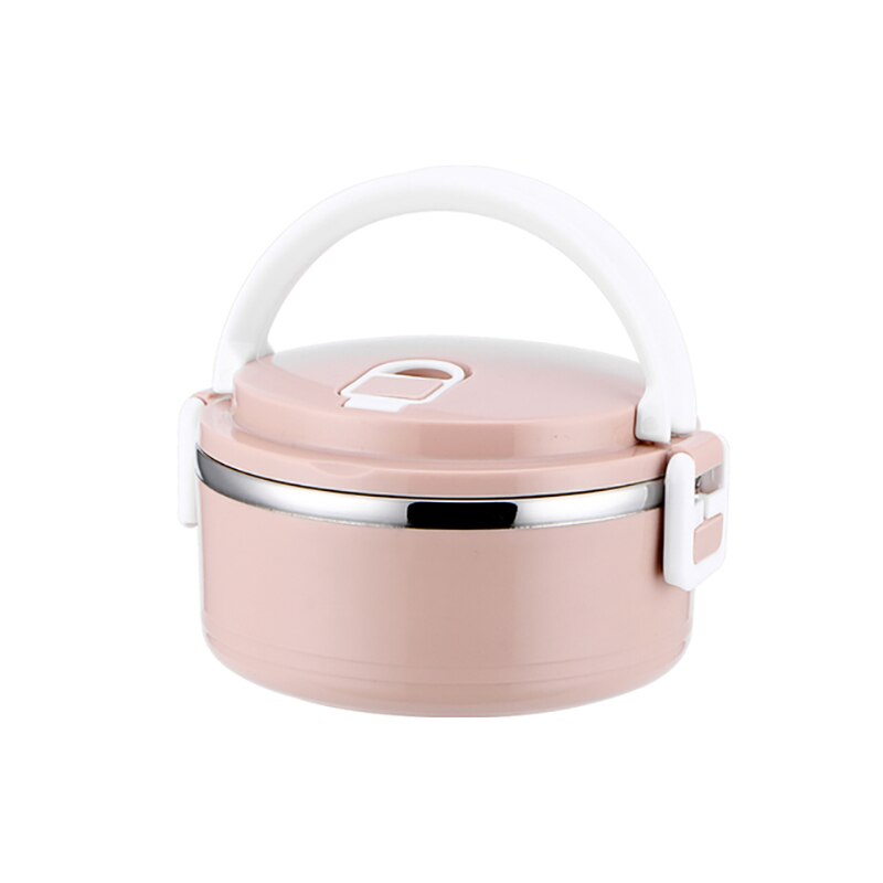 Protable Lunch Box Stainless Steel Bento Boxes Multilayer Lunch Box For Kid Office Workers Microwave Food Container Tableware: 1Layer-pink