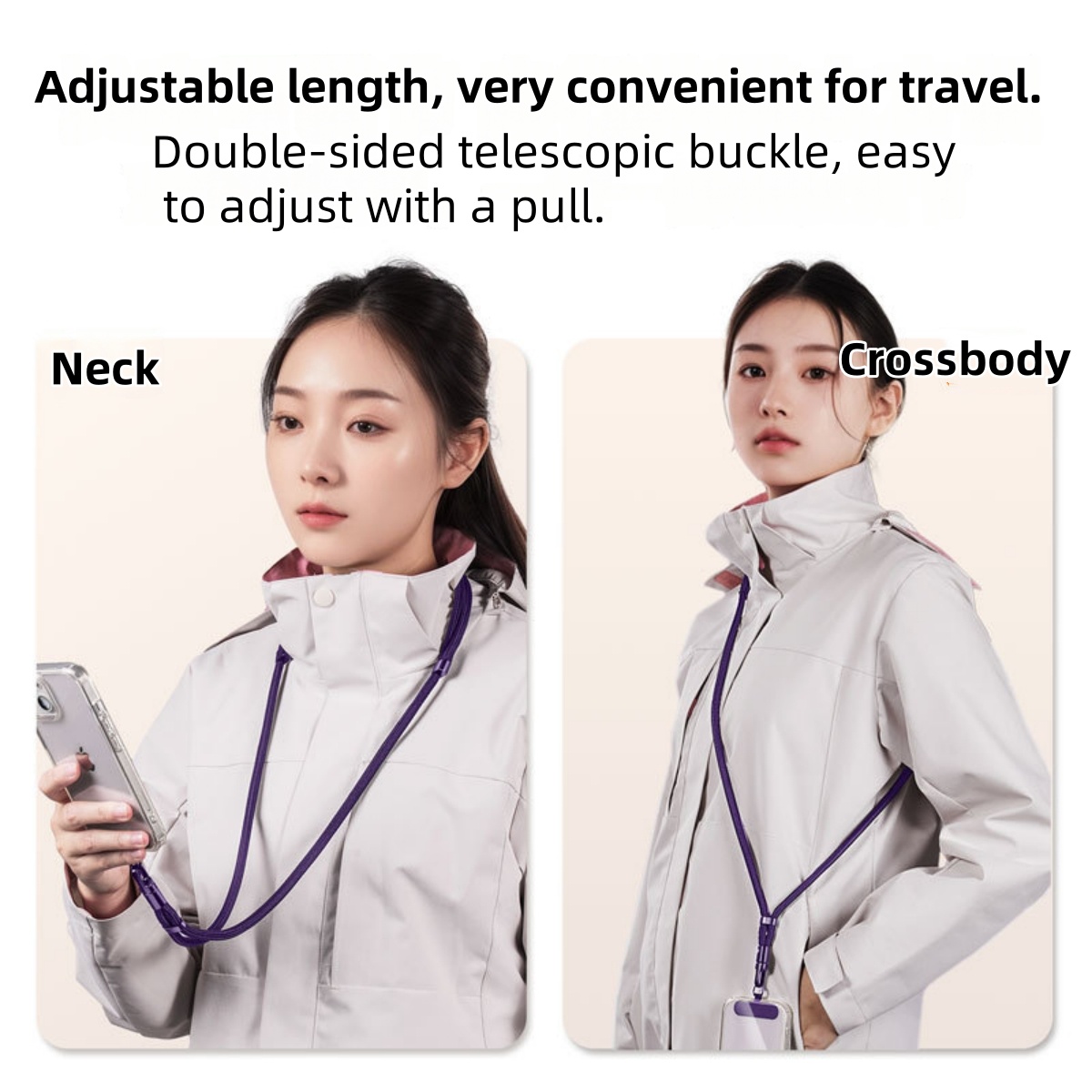 Universelles Telefon-Lanyard mit Clip, verbessert, Anti 360° ° Drehbarer, verstellbarer Hals-/Umhängegurt für alle Handyhüllen
