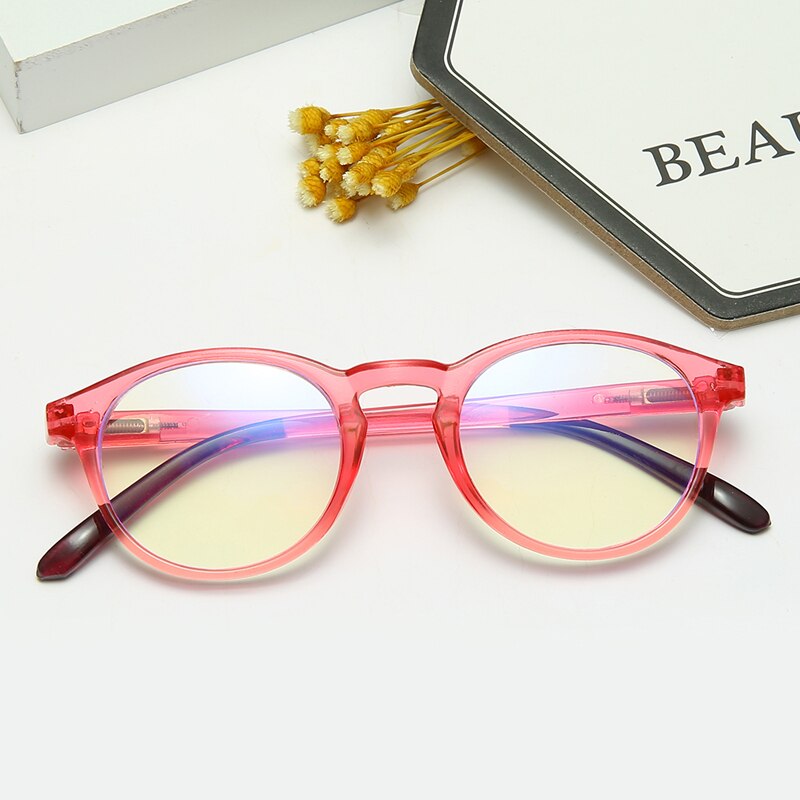 anti-blå lys låve gummi briller gutt jente merke rundt myk ramme beskyttelsesbriller vanlige låve anti blå lys briller  tr90