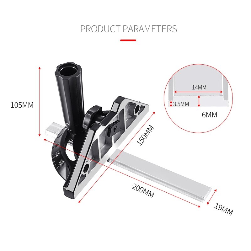 Plastic Aluminum Table Panel Saw Replacement Miter Gauge Assembly for Power Tools Saw Machinery For Woodworking Plastic Aluminum