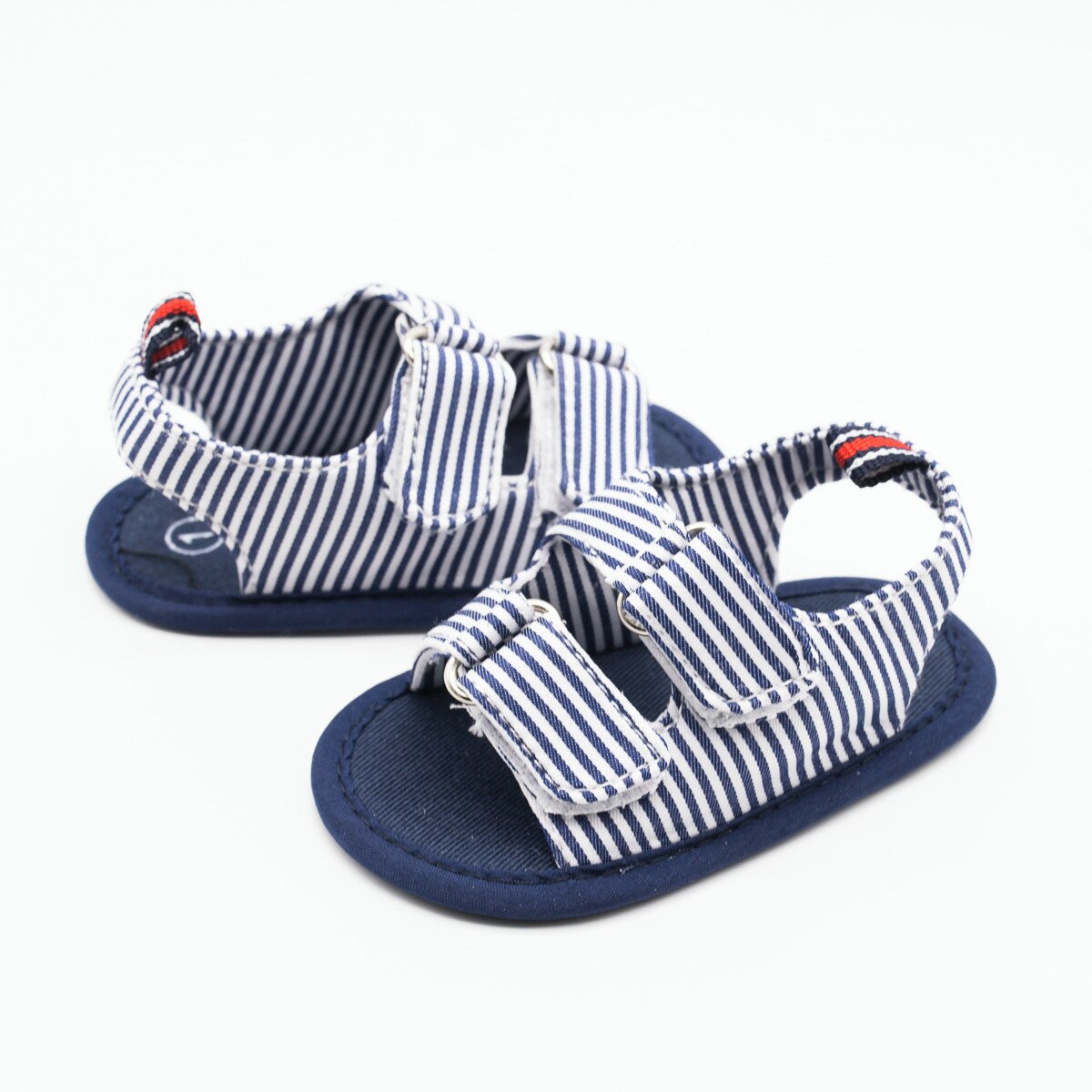 Kleinkind neugeboren Kind Baby Jungen Sommer Sandalen Geschlossen Kappe Streifen Kühlen Leinwand Weiche Sohle Kleinkind Erste Wanderer Schuhe Prewalker 3-12M