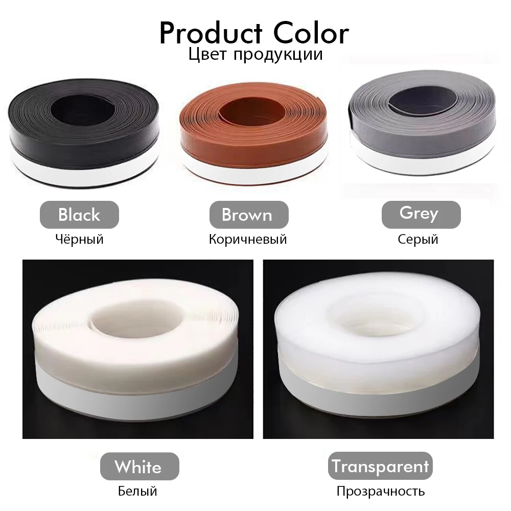 Door Draft Stopper Window Seal Strip Keep Home Warm Dust and Noise Insulation Silicone Weather Stripping for Doors Gap Collision