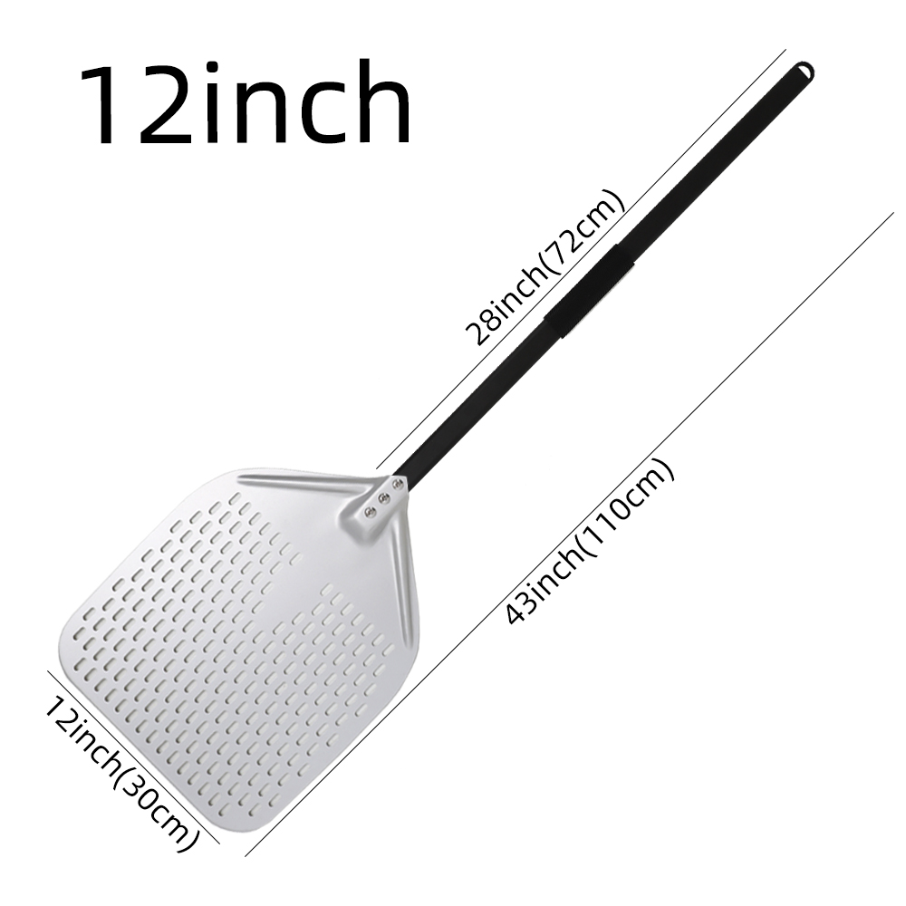 13 14 Inch Long Handle Pizza Peel Paddle Adjustable Turning Shovel Baking Tools Kitchen Utensils Nonstick Pizza Turner for Oven: Beige
