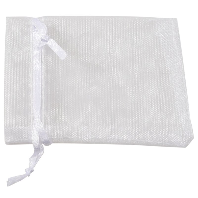 100 x White Organza Wedding Party Bags