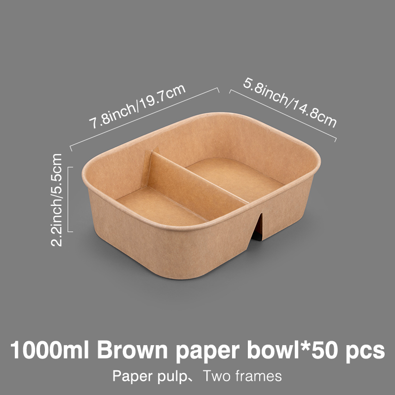 50 st engångsmatlådor, pappersskålar, fyrkantiga förpackningslådor, tjocka pappersmatlådor, breda tallrikar med grund öppning, fyrkantiga lådor: Blå