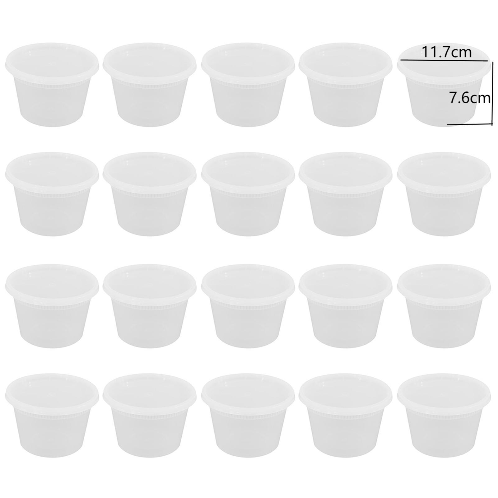 20Pcs Airtight Food Storage Containers Snap-on Lid Deli Organizer Boxes Round Plastic Food Storage Boxes kitchen Accessories: WHITE