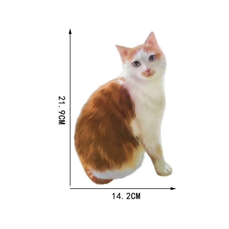 Yoja 14.2 × 21.9cm persoonlijkheid cartoon muurdecoratie gele kleine oranje kat toilet stickers wc accessoires  t1-2503