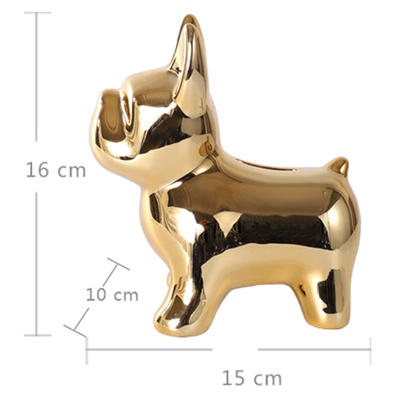 5 Kleur Keramische Bulldog Spaarpot Leuke Plating Puppy Piggy Banken Thuis Slaapkamer Woonkamer Desktop Versiering Spaarpot Mode