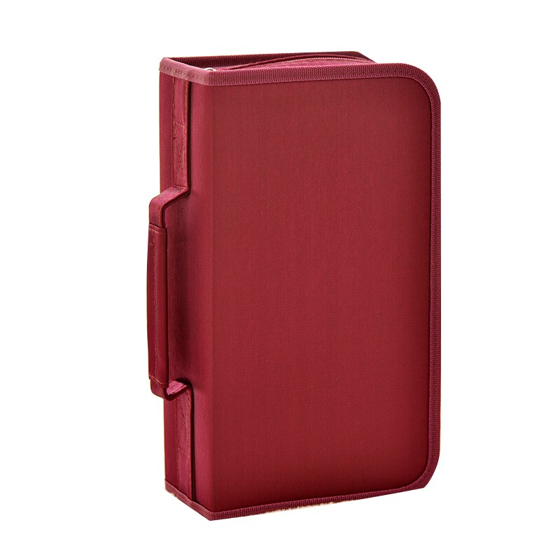Étui de rangement pour DVD et CD, grande capacité de 128 disques, support pour voiture, sac de transport Portable pour accessoires DVD et CD: Bourgogne