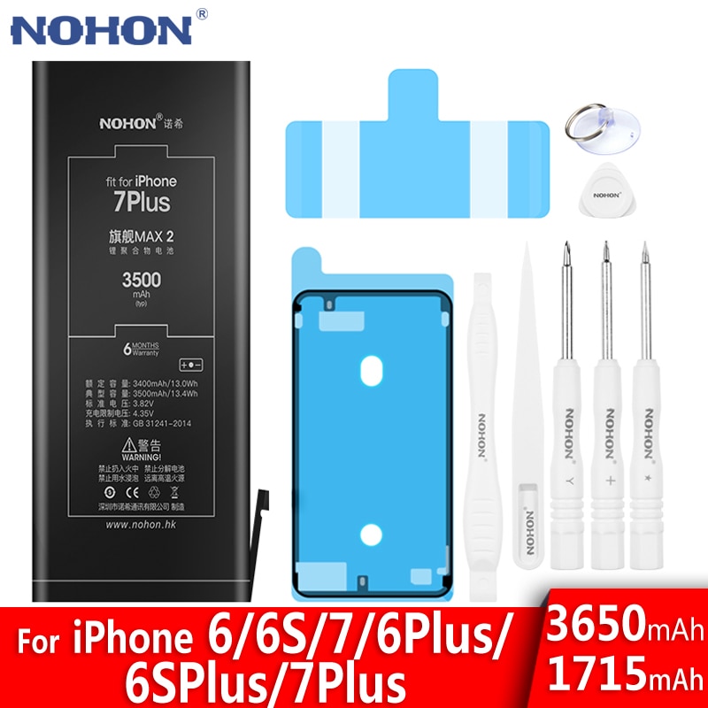 NOHON Batteria Per il iPhone 7 6S 6 Più iPhone7 iPhone6 iPhone6S del Rimontaggio di Alta Capacità Bateria 7 Più 6 Più 6sPlus Strumenti Gratuiti