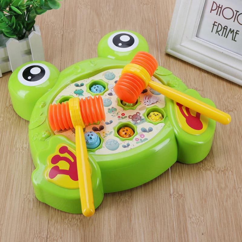 Baby legetøj elektrisk lege hamster musik legetøj hammer børn familie spil frø hamster legetøj til børn tidlig uddannelse