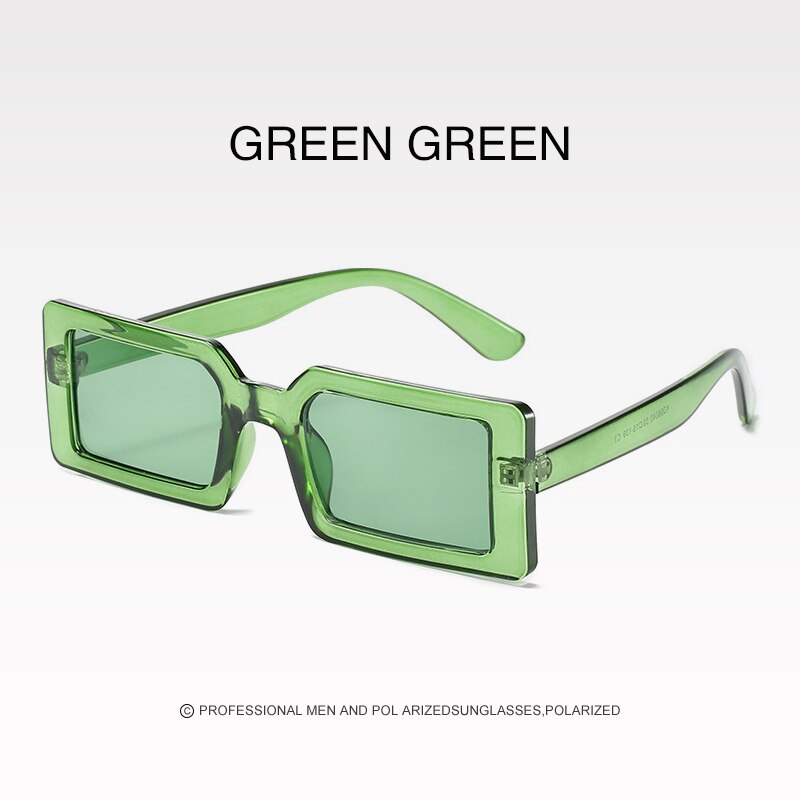 Brand Groene Rechthoek Zonnebril Vrouwen Vintage Rechthoekige Frame Mode Brede Zonnebril Vrouwelijke Zonnebril Voor Vrouwen: Color 02