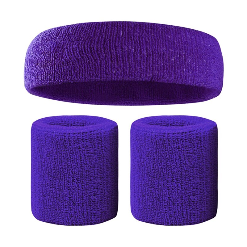 Pols Sport + 1 Pc Hair Band Wrap Bandage Fitness Hand Ademend Zweet Ondersteuning Polsband Absorberende Hoofd Wrap Katoen Set: Z