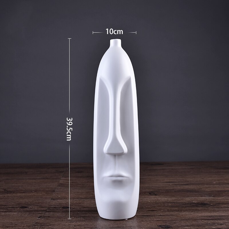 Nordisk stil moderne boligdekorationer keramisk ansigtsvase dekoration stue blomsterarrangement kunsthåndværk møbler: E