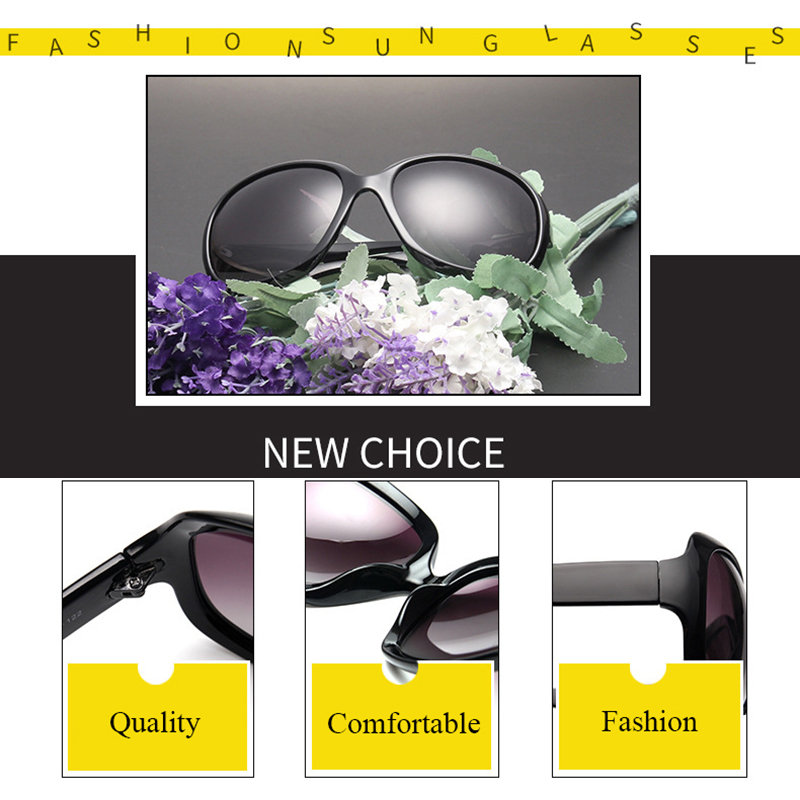 Jsooyan overdimensionerede polariserede solbriller kvinder luksusmærke designere ovale solbriller vintage sorte nuancer  uv400 zonnebril damesko