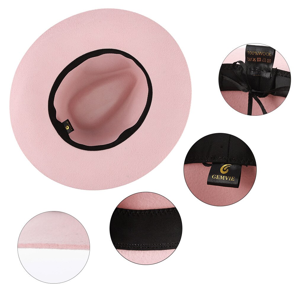 European American Women's Wool Fedoras Hat Female Concave Top Fedora Cap Ladies Church Party Banquet Hats H7201