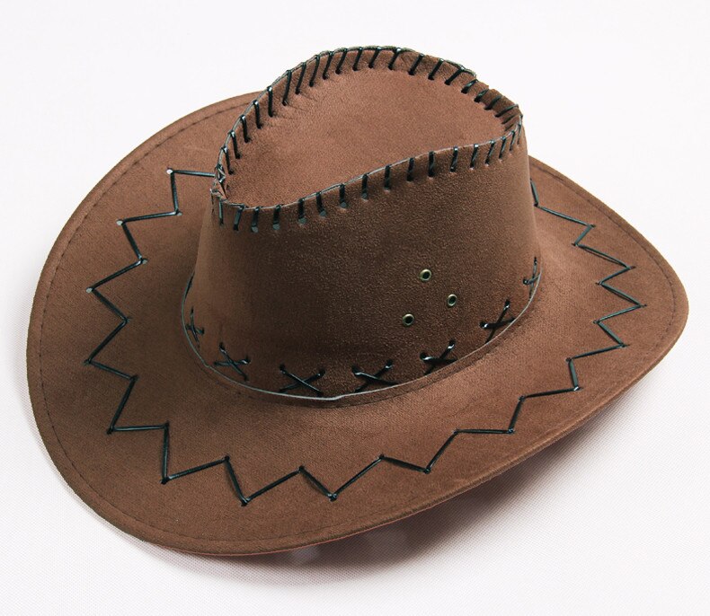 Wide Brim Faux Leather cowboy hats men women western Hollywood Style Party Costume travel cowboy hat AW7587: 7
