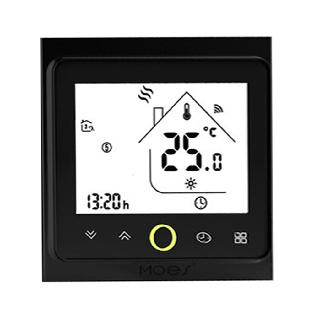 Intelligent termostat programmerbar temperaturregulator zigbee hub krævet smart life tuya app fjernbetjening kompatibel: Sort / Elvarme