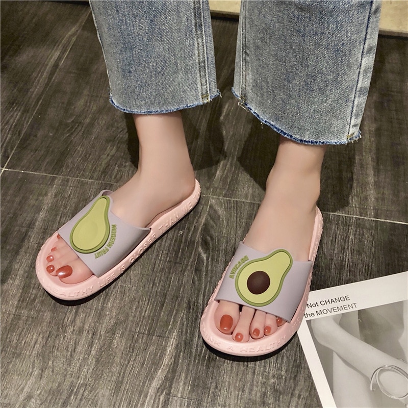 Paar der Hausschuhe frauen Hausschuhe Plattform Sommer Schlecht Koreanisch-Stil Eva Avocado Pantoffel für Männer drinnen Schuhe Mann schuhe