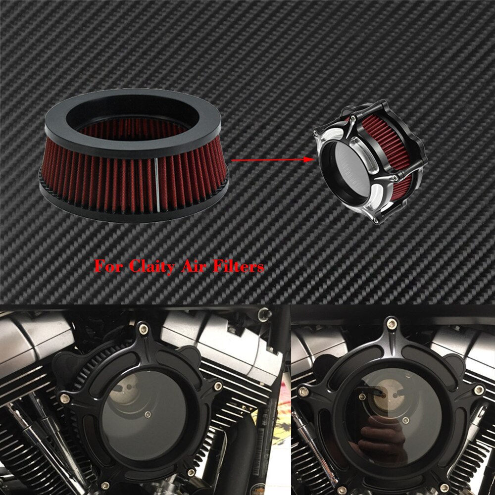 Motorcykel udskiftning luftfilter indtag filter system indre element grå / rød / blå til harley sportster touring softail dyna: Luftfilterelement 5
