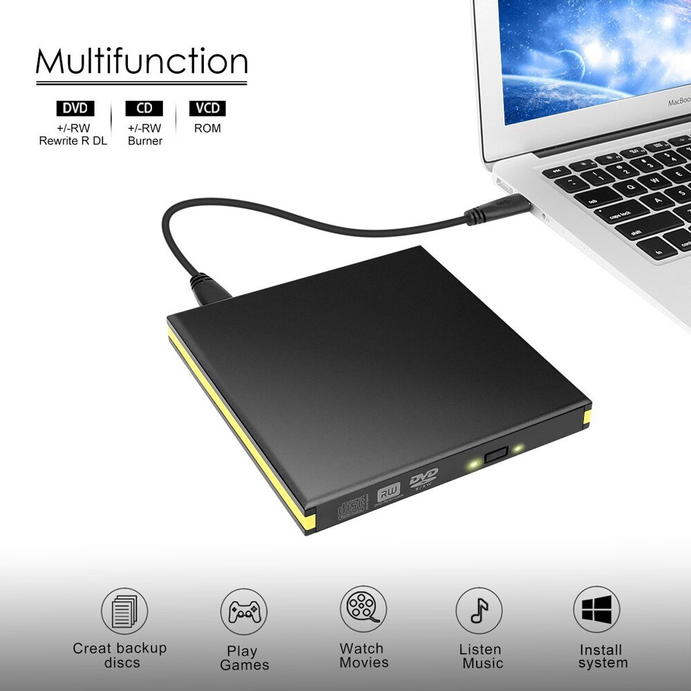 Externe USB 3.0 High Speed Slim DVD-Brander Optische Drive Voor Windows XP/7/8/10 Laptop MAC OS Elke laptop desktop