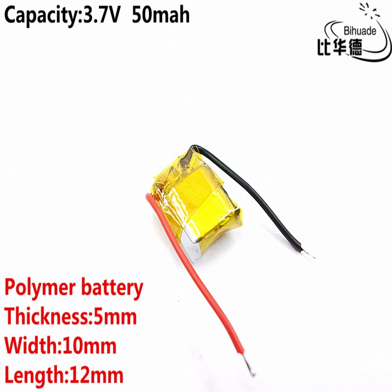 Good Qulity 3.7v polymer lithium battery 50mah 501012 is suitable for I7 bluetooth headset MP3 MP4