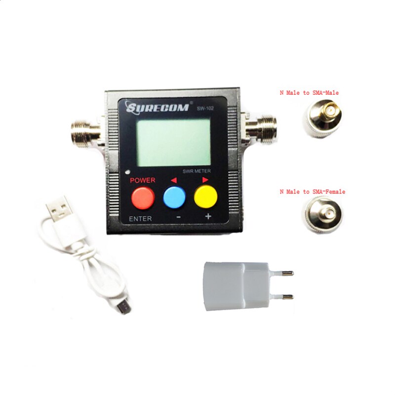 SW-102 125-525 Mhz Digital VHF/UHF Power SWR Meter SURECOM For Two Way Radio: SW102S  2PCS adapter