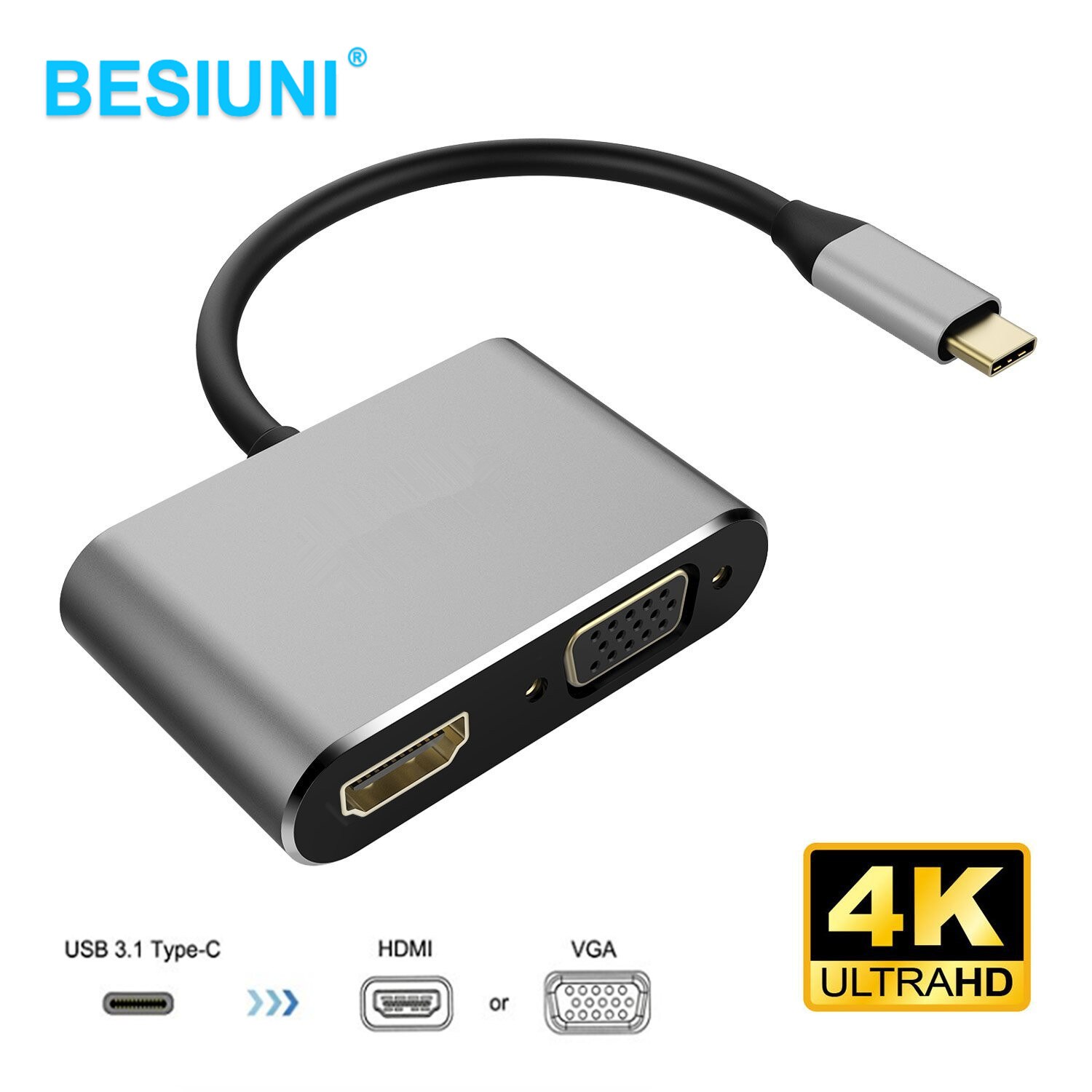 USB 3.1 rodzaj-c Centrum na HDMI kompatybilny 4K piorun 3 USB C z koncentratorem 3.0 TF czytnik kart SD PD dla MacBook zawodowiec/powietrze/Huawei kumpel: 2 in 1 hub