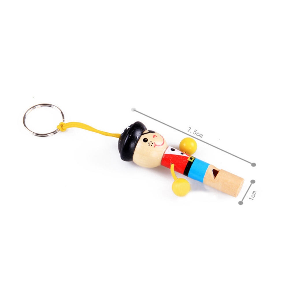 1Pc Cartoon Mini Muziekinstrumenten Figuur Modeling Houten Whistling Speelgoed Kerstcadeau