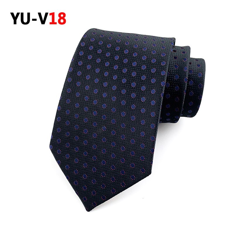 8cm Neck Ties for Men Casual Plaid Suits Tie Gravatas Blue Mens Neckties for Business Wedding Men Ties Men: YU-V18