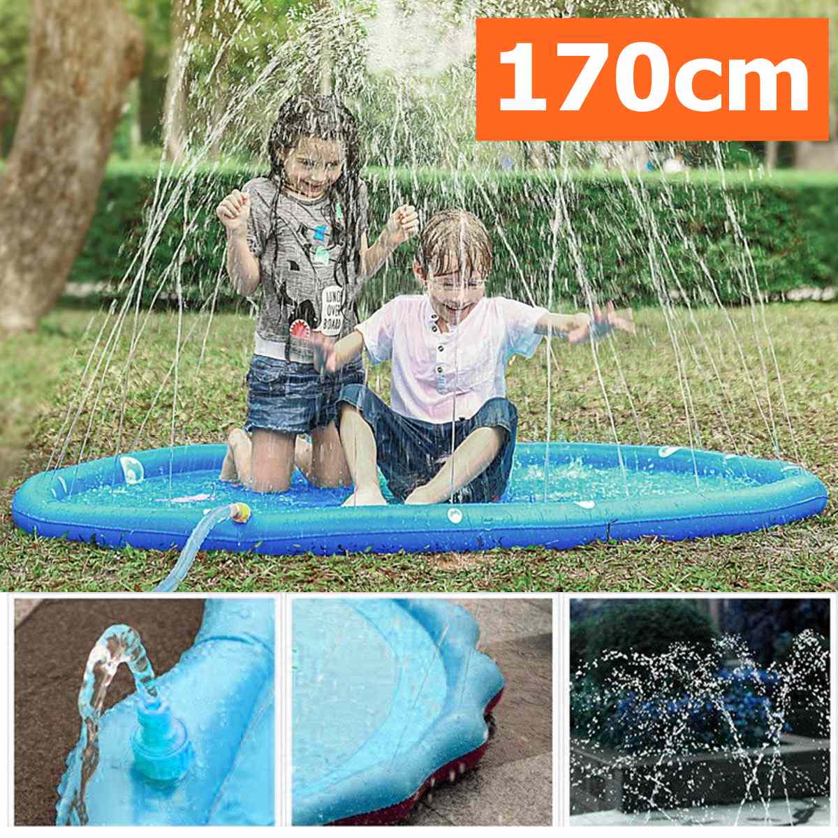 170 Cm Kids Sprinkler Pad Mat Kinderen Zomer Outdoor Water Splash Play Water Mat Gazon Opblaasbare Sprinkler Kussen Speelgoed