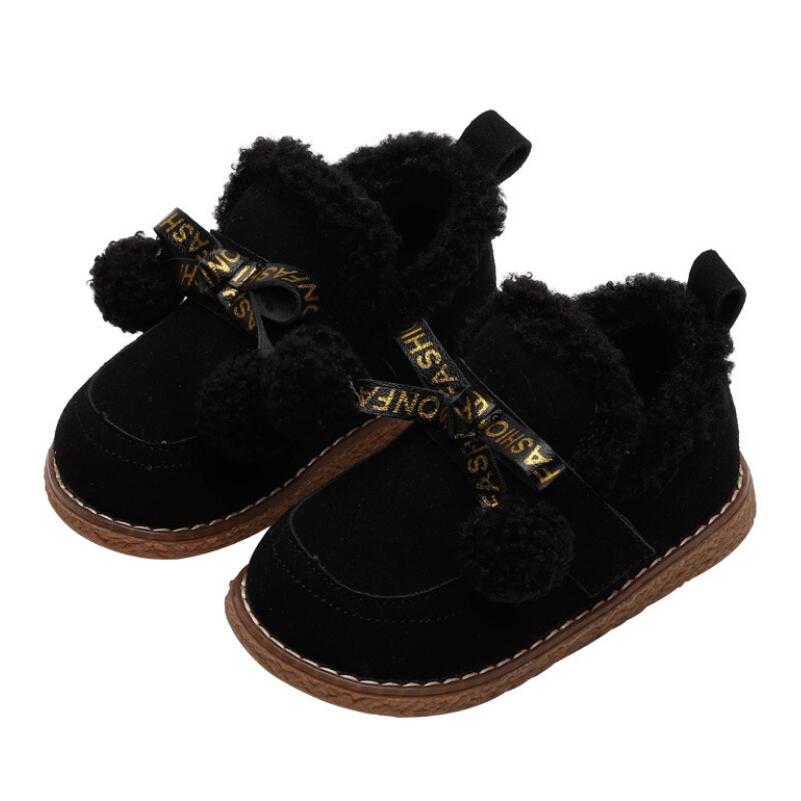 Meisjes jongens sneeuwlaarzen kinderen korte enkellaarsjes kinderen warme pluche laarzen dikke baby sportschoenen maat 21-30 pure kleur sneakers