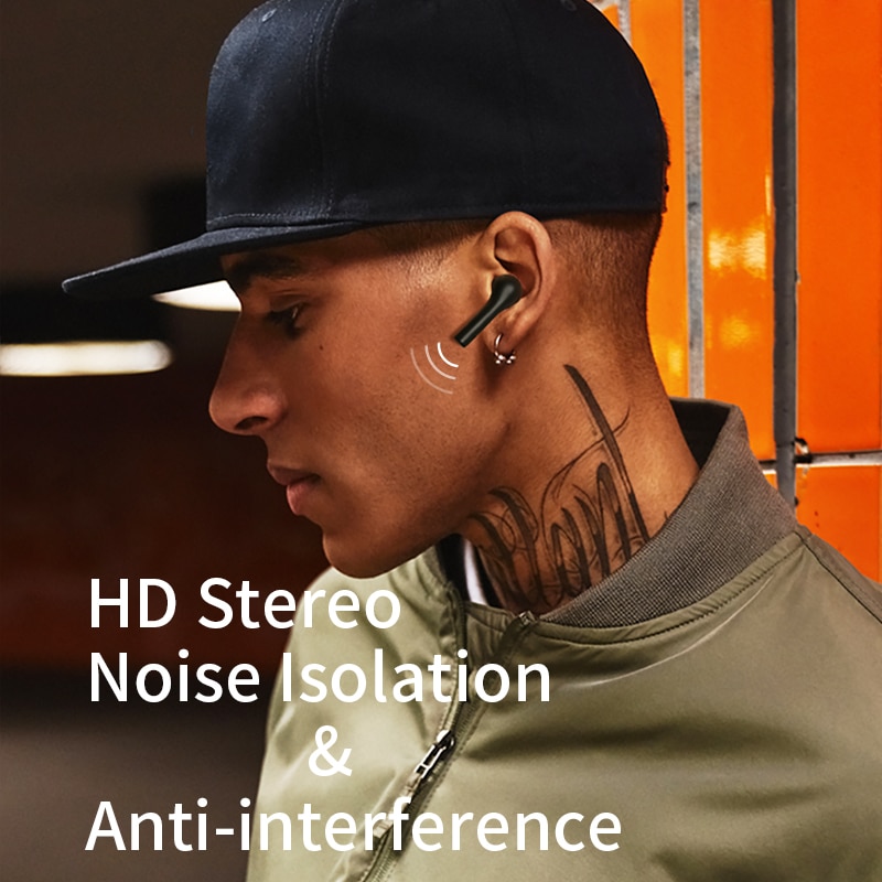 QCY T5 cuffie Bluetooth V5.0 di Tocco Senza Fili di Controllo mini di sport auricolari stereo HD parlare 380mAh della batteria di grandi dimensioni scatola di carico