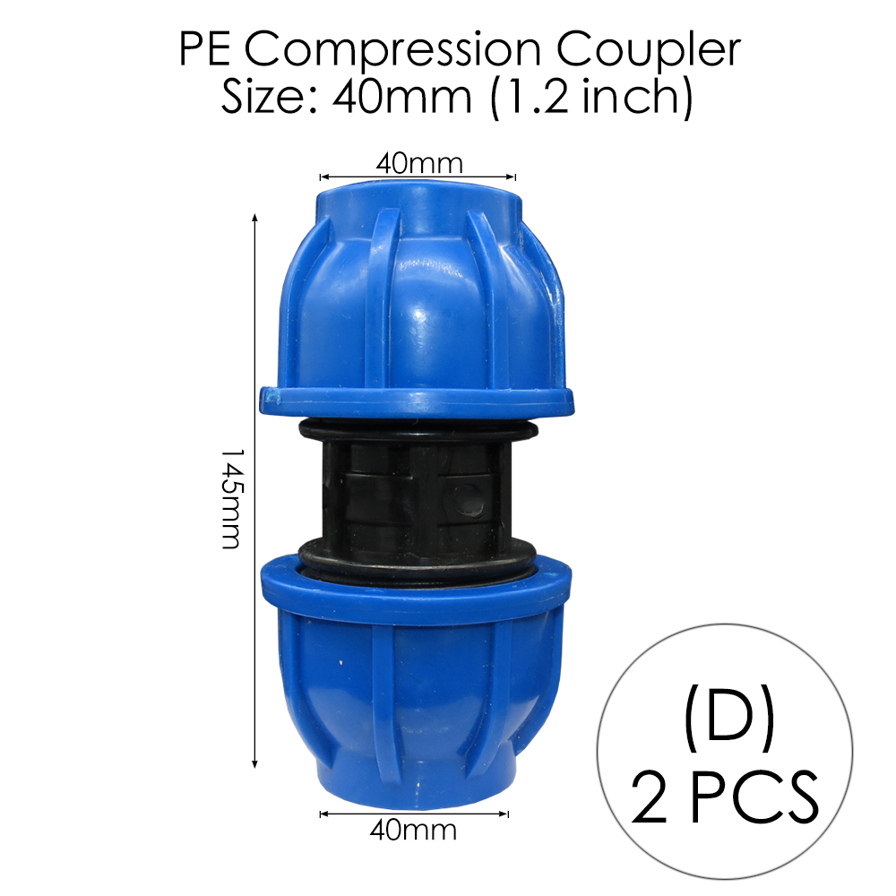 MUCIAKIE 20 25 32 40 50 60MM HDPE Compression Coupler Garden Water Connector PP Thread Irrigation Pipe Quick Connecter Fittings: Dx2xAB799C