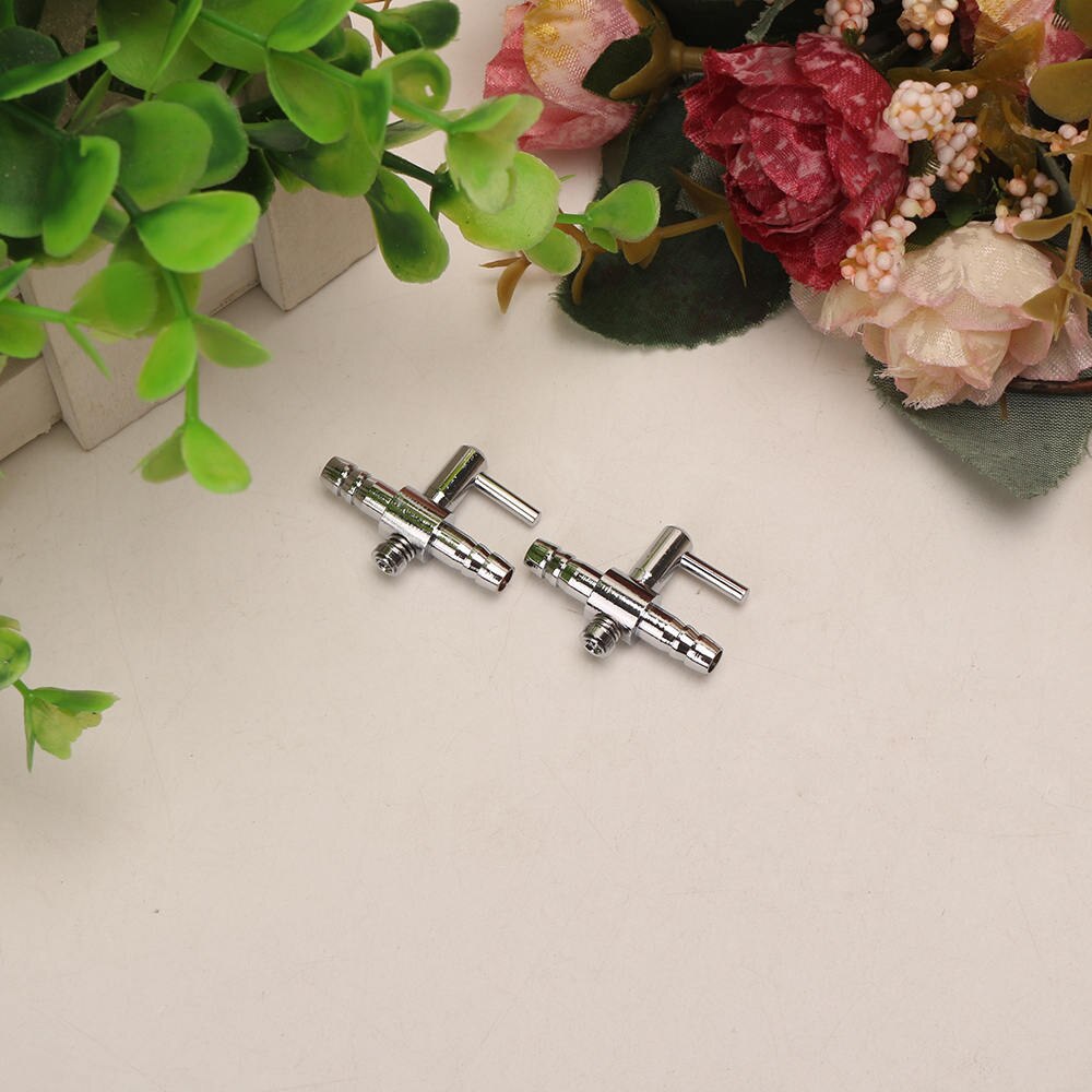 2pcs Metal Thread Aquarium Fish Air Flow Distributor Lever Control Valve Aquarium Accessories