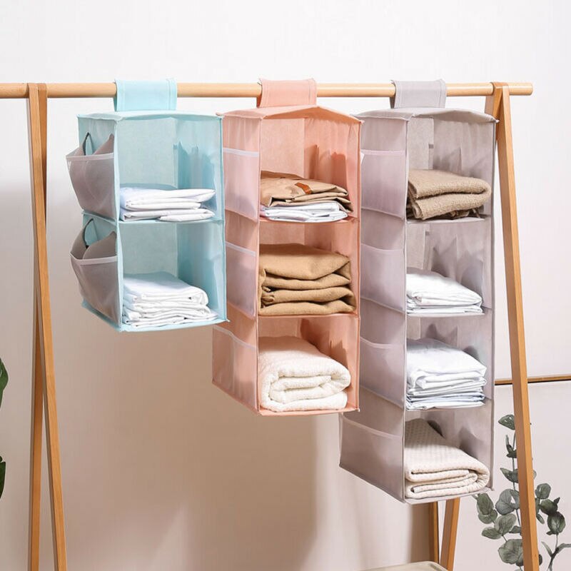 2/3/4 lag tøj hængende skuffeboks undertøj sortering opbevaringsposer væg garderobe skab arrangør skohylder organisatoriske