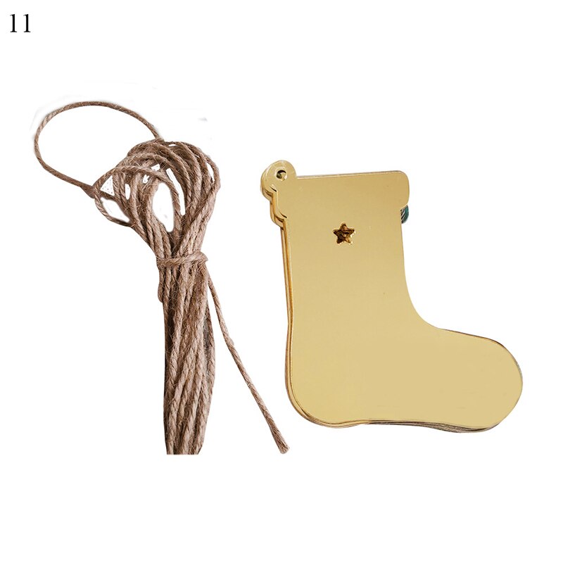 Kerst decoratie creatieve spiegel sticker gold sliver acryl spiegel stickers festival party stickers miroir: 11