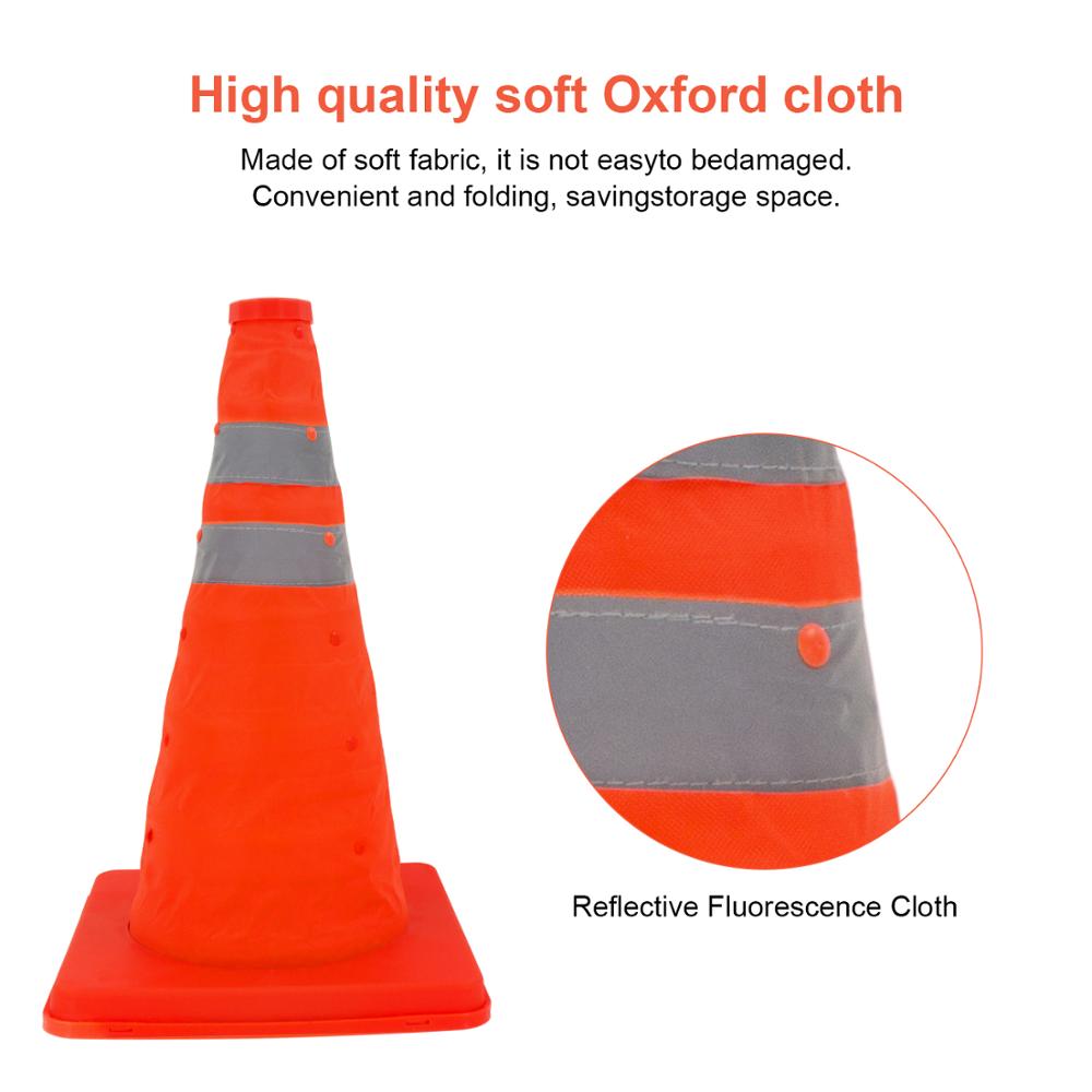 Orange Waterproof road safety traffic cone retractable