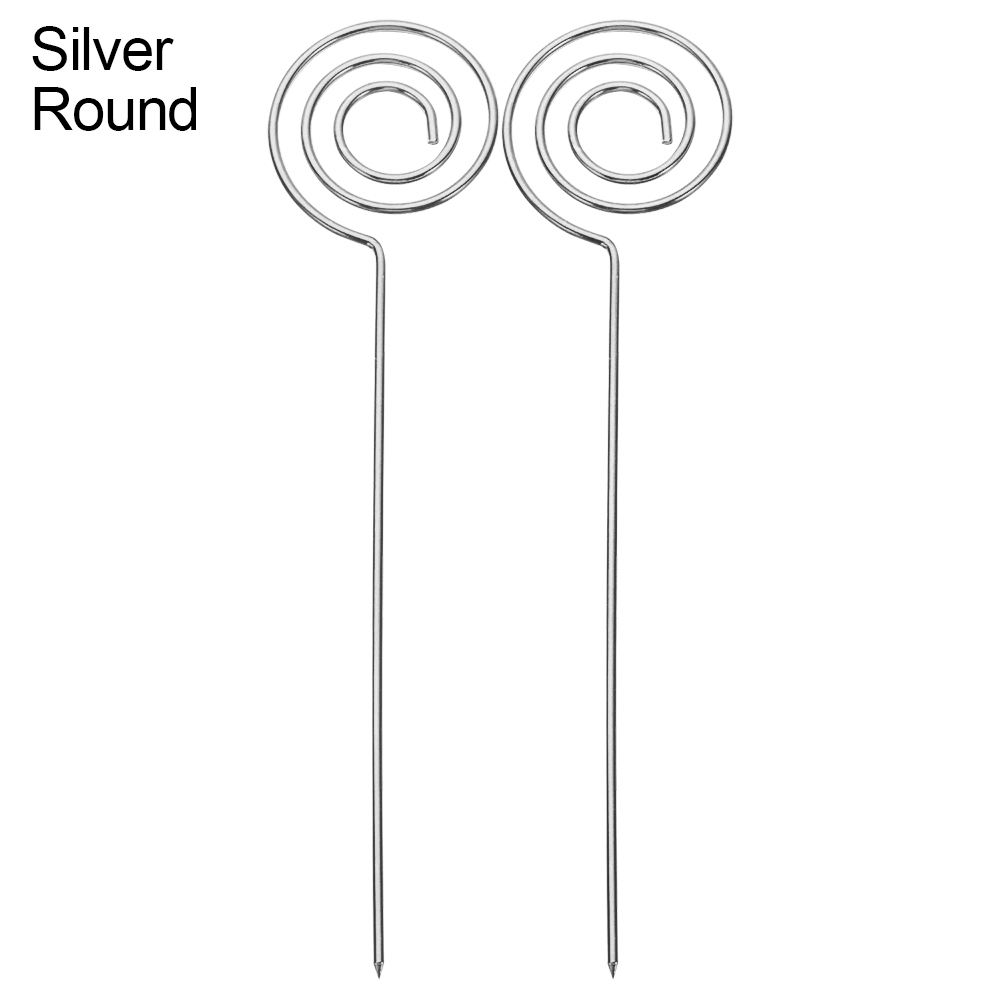 2PCS Heart/Round/Stars Reusable Stainless Steel Fruits Toothpicks Metal Cocktail Picks Skewers Garnish Picks Table Decor: silver 2
