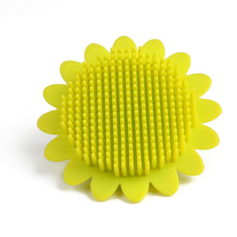 Baby Bad Borstels Wassen Pad Siliconen champú Borstel ducha Bad Gezichtsreiniger cepillos de baño de bebé en forma de girasol: B-01