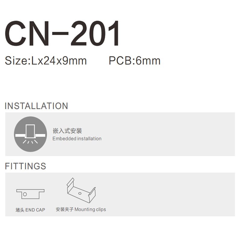 0.5M Hotel lobby LED light strip aluminum alloy linear light slot embedded skirting lighting lamp shell concealed installation