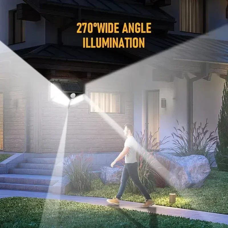 1-8Packs Solar Wall Sconce Motion Sensor 100 LED Outdoor Outdoor Solar Light Security Lighting 3 Modes for Porch Garage Garden