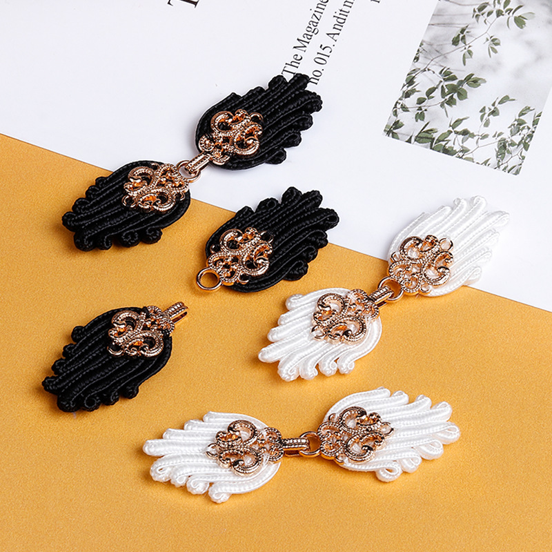 Fermoirs pour cape en métal, 2 paires, boutons à Clip pour Cardigan, boucles Cheongsam, attaches de couture pour vêtements