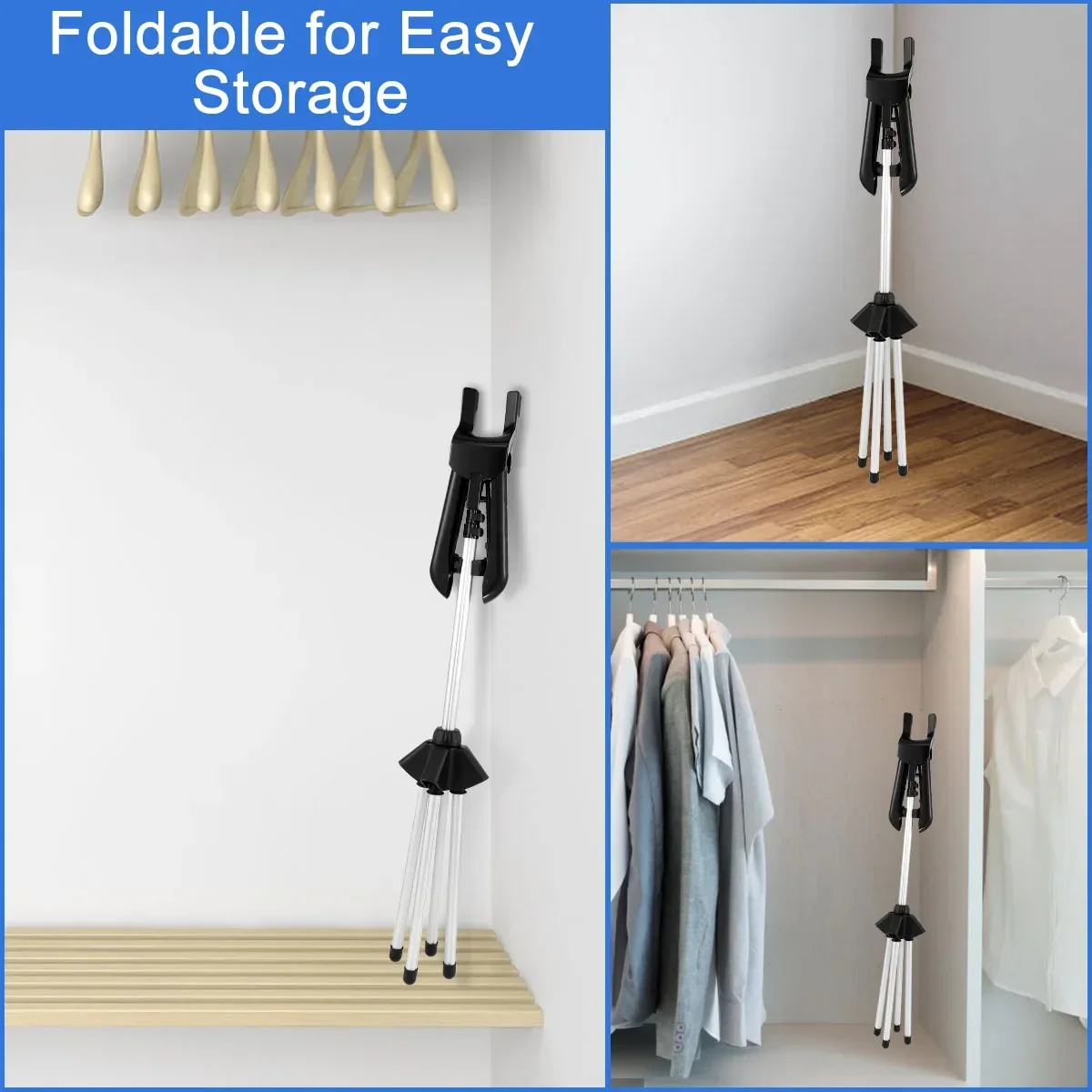 Rack telescópico para vapor de roupas, dobrável, tecido vertical, pendurado e engomar, suporte portátil para engomar a vapor, cabide de pano