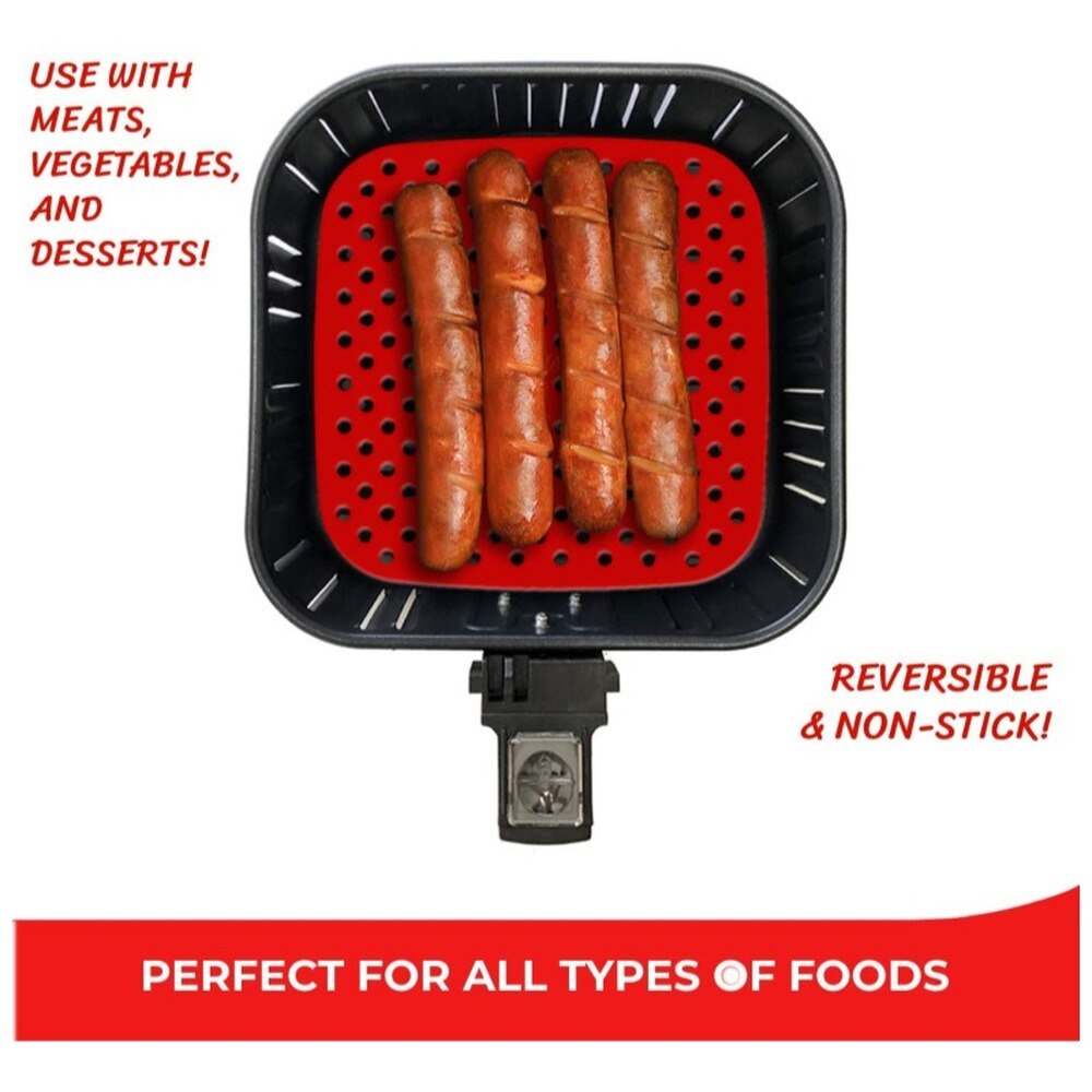 1pc Air Fryer Liner Air Fryer Mat Food Grade Non-Stick Silicone Fryer Basket for 7.5~9-Inch Air Fryers Steamers
