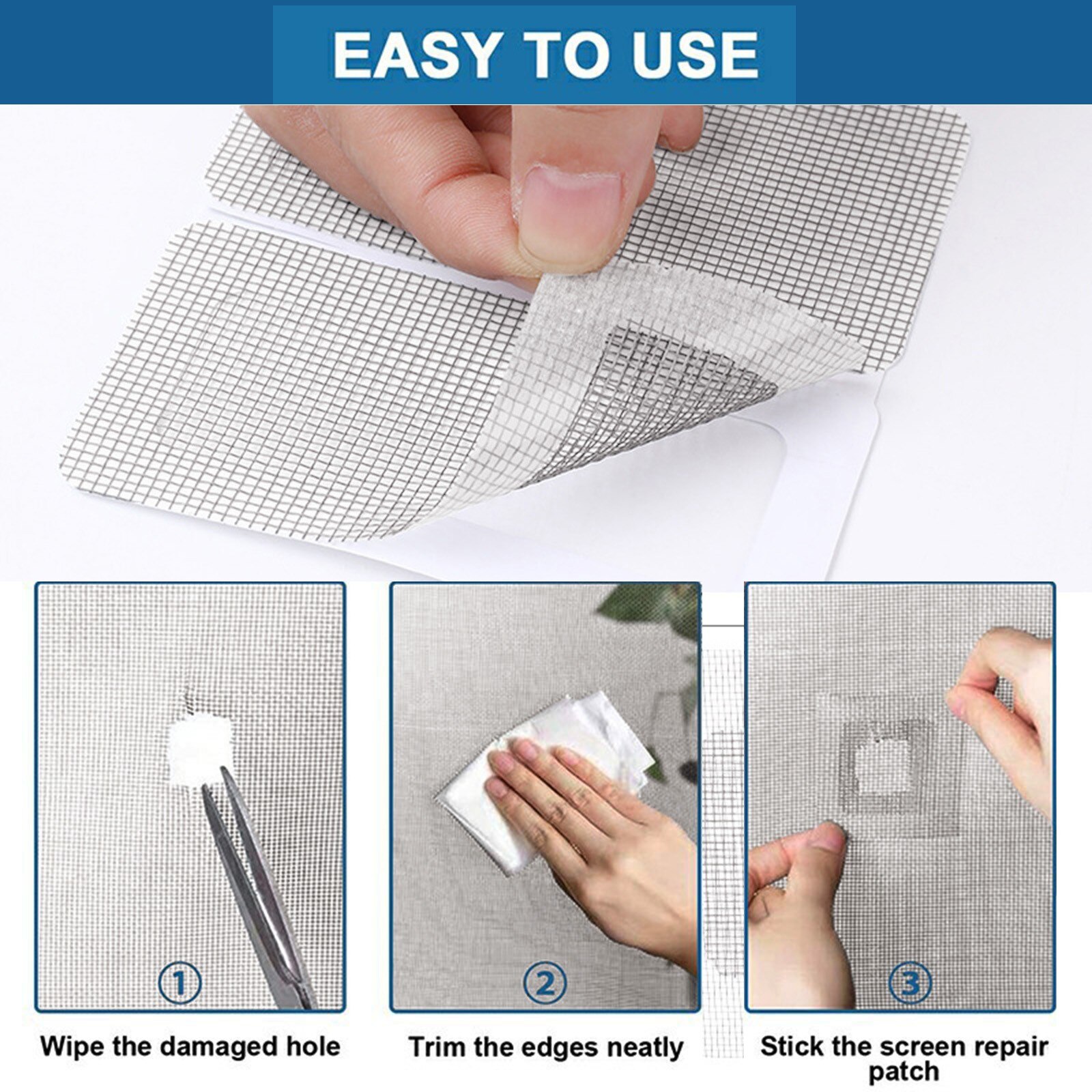 Fix Net Window Home Adhesive Antimosquito Fly Bug Insect Repair Screen Wall Patch Stickers Mesh Window Screen Window Net Mesh