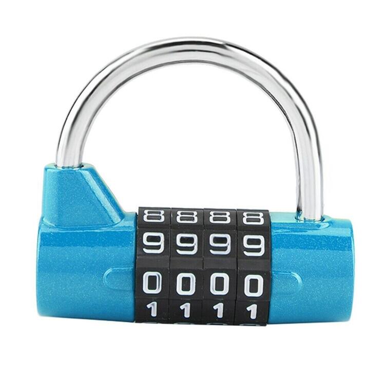 4 Dial Digit Code Combination Password Padlock Travel Suitcase Gym Locker Security Lock for Luggage Cabinet Home Outdoor: Blue